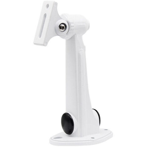Supporto da parete per mini proiettore, capacità di carico: 3 kg, lunghezza: 16-20 cm, alluminio, per CCTV, telecamera, proiettore e webcam, rotazione a 360° (bianco) (1/4)