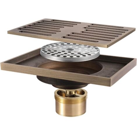 Scarico doccia 140x90mm, scarico a pavimento in ottone, scarico a pavimento antiodore per bagno