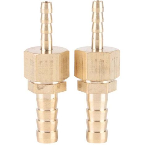 Connettore a barbetta in ottone da 4-8 mm, riduttore a sgancio rapido per tubo flessibile per piscina e laghetto (confezione da 2) (1/4)