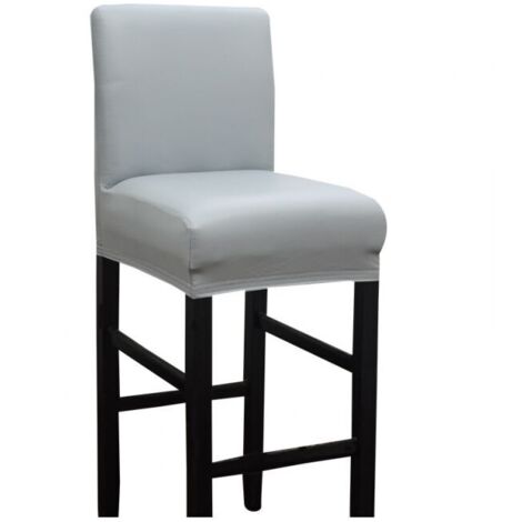 Fodera elasticizzata rimovibile per sgabello da bar, confezione da 4, grigio - 35x38x42 cm (1/3)