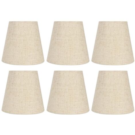 Paralume in tessuto moderno nordico con membrana interna, semplice e solido, per lampadario di cristallo, lampada da parete, con morsetto a croce in lino, 6 pezzi