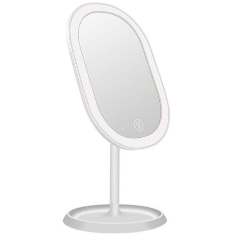 Specchio LED, impostazioni di luce intelligenti e ricarica USB, specchio da tavolo pieghevole a 180° (1/3)