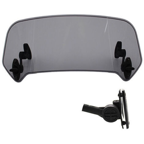 Estensione per parabrezza per moto grigio fumo - Estensione universale per parabrezza per moto, accessorio per parabrezza regolabile con clip
