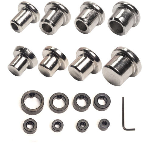 Set di 17 utensili di centraggio per la lavorazione del legno (6 mm, 8 mm, 10 mm, 12 mm, otto cavità + otto cerchi di posizionamento) (1/4)
