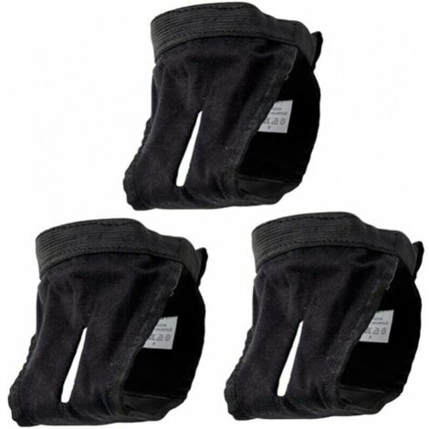 Mutandine termiche mestruali per cani, confezione da 3 con 9 assorbenti, mutandine fisiologiche per il ciclo, lavabili, protezione femminile, nere, taglia L (40-49 cm) (1/4)