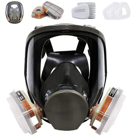 Respiratore riutilizzabile a pieno facciale, antipolvere, antiappannamento e antiappannamento, maschera a pieno facciale, protezione per verniciatura, lucidatura meccanica, attività mineraria