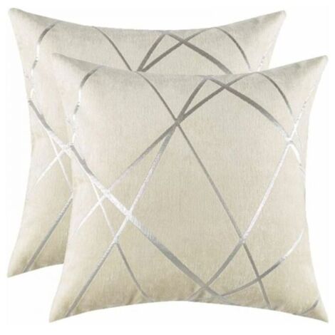 Confezione da 2 federe per cuscini in velluto di lusso color avorio, 18x18 pollici, comode federe decorative quadrate, ideali per divano, letto o poltrona.