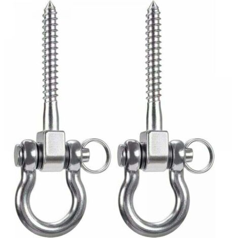 Set Di 2 Ganci Da Soffitto In Acciaio Inox 304 Con Bulloni - Portata 450kg Per Amache, Altalene, Attrezzi Fitness
