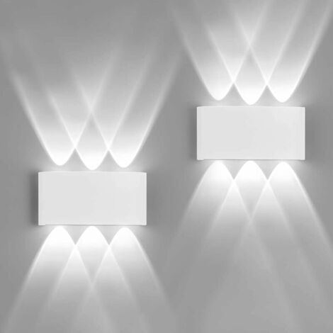 Applique da parete a LED da 12 W e 1200 lm per esterni e interni, IP65 impermeabile, moderna applique da parete in alluminio con illuminazione verticale e orizzontale (bianco freddo 6500 K) (1/4)
