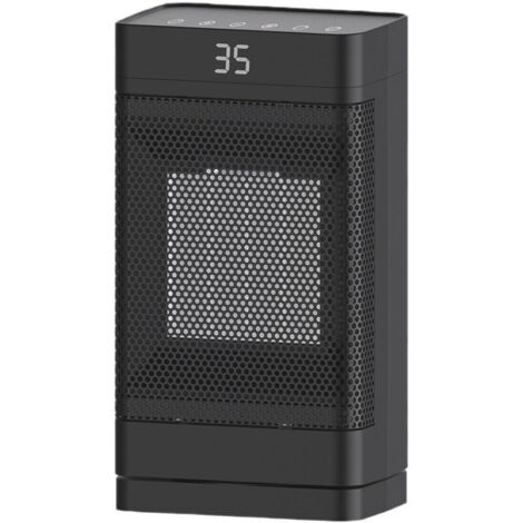 Riscaldatore PTC da 1500 W con telecomando e oscillazione a 60°, risparmio energetico (nero) (1/4)