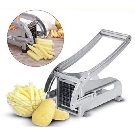 Tagliapatate in acciaio inox. Tagliapatate manuale professionale per verdure, patatine fritte, cetrioli e verdure a foglia. Fokcalgary. (1/4)