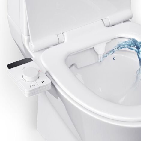 Spruzzatore per bidet portatile colorato, non elettrico, con doppi ugelli retrattili autopulenti e manopola di regolazione della pressione dell'acqua. (1/4)