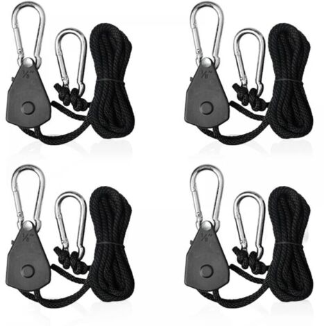 corde a cricchetto regolabili con gancio da 1/8, corda tenditrice a cricchetto per tende da sole, lampade o piante (1/4)