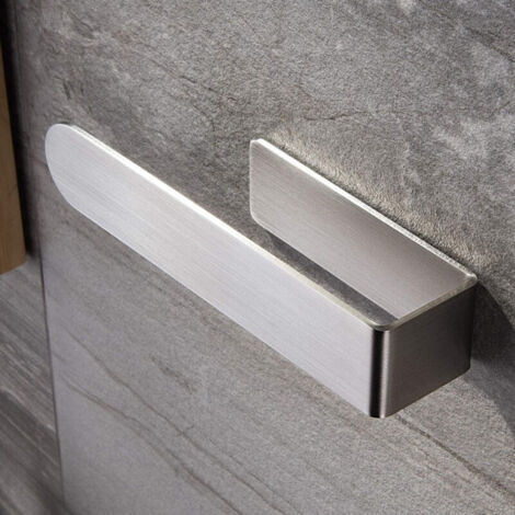 Porta asciugamani in due pezzi Porta asciugamani autoadesivo in acciaio inossidabile per bagno Porta asciugamani da cucina senza foratura Porta asciugamani da cucina per bagno (Argento) -25 5 4 cm (1/4)