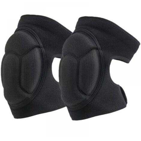 paio di ginocchiere nere doppie da lavoro, antiscivolo e antiurto, ginocchiere da giardino multiuso (55-75 kg)