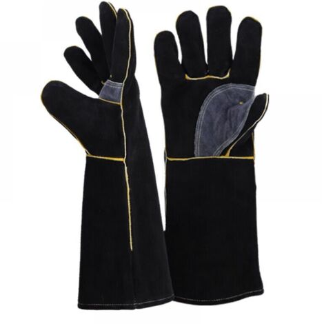 Guanti in pelle ignifughi e resistenti al calore con cuciture in Kevlar - Perfetti per caminetti, stufe, forni, grill, saldatura, barbecue, MIG, presine e manipolazione di animali (16 pollici) (1/3)