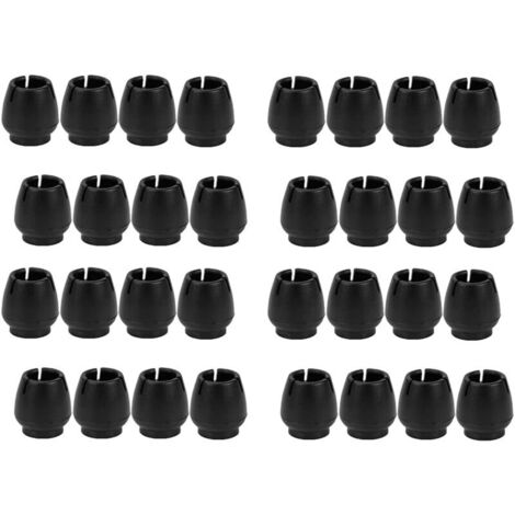 Protezioni per gambe di sedie per mobili, tappi per gambe di sedie, tappi in gomma per gambe di sedie, protezioni rotonde per gambe di sedie, 12-17 mm (nero), 32 pezzi (1/4)