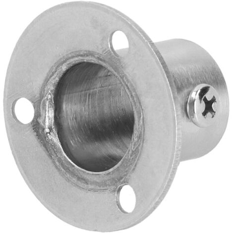 Leliafleury Confezione da 4 supporti per asta flangiata da 22 mm, in acciaio inox, per armadio, estremità dell'asta, supporto per asta dell'armadio, staffa con flangia a forma di U, con viti, per