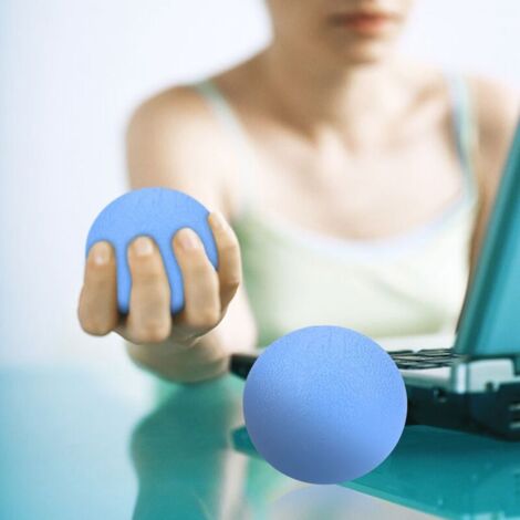 Grip ball, decompression ball, vent ball, tastiera per computer, sports massage ball per le dita, elastic recovery ball per le dita (blu) (1/2)