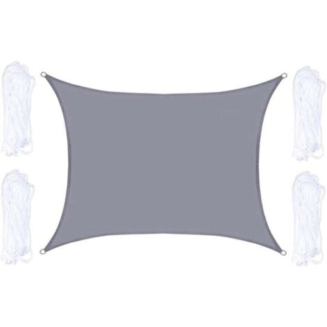 Telo Vela Ombreggiante 180 x 300 cm Impermeabile Tenda da Sole per Esterno Protezione Raggi UV Antivento con Occhielli per Esterno Giardino Terrazza