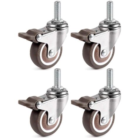ruote girevoli, ruote per mobili con asta M6 x 15 mm da 25 mm per carrelli