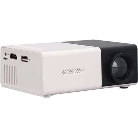 Mini proiettore portatile Full HD 1080p, con telecomando, compatibile con HDMI/audio/tablet, bianco e nero XXW (1/4)