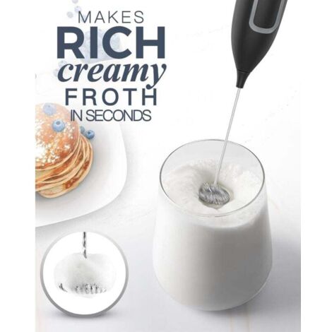 DELM Montalatte Ricaricabile Portatile Schiuma Maker con Frusta In Acciaio Inox per Cappuccino, Latte, Caffè, Dieta Keto, Proteine ​​in Polvere, Matcha. bianco