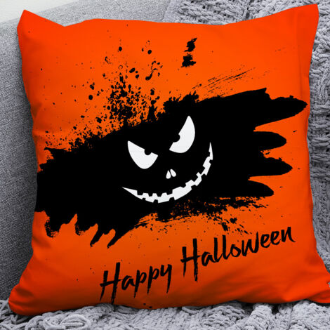 Set Di 4 Federe Per Cuscino Halloween – 45x45 Cm, In Cotone E Lino, Con Stampa E Cerniera Invisibile