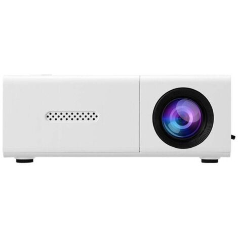 Mini proiettore portatile Full HD 1080p con telecomando, compatibile con HDMI/audio/tablet/PC/USB, bianco XXW