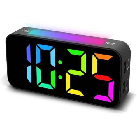 Potente sveglia digitale per chi dorme profondamente, con due sveglie, funzione snooze e luce notturna regolabile. Ampio display LED. (1/3)