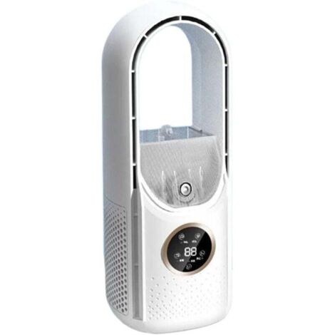 Ventilatore senza pale a 6 velocità, ventilatore da tavolo senza pale, ventilatore da scrivania, ventilatori silenziosi portatili, umidificatore, condizionatore d'aria (colore: bianco) XXW (1/4)