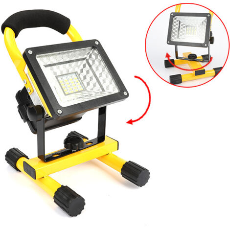 Faretto da cantiere, luce da lavoro a LED da 30 W, proiettore a LED ricaricabile da 1000 LM, bianco freddo 6000 K, illuminazione da cantiere IP65, lampada portatile per fai da te, riparazioni, campegg
