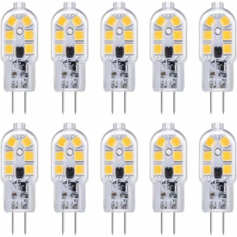 Confezione da 10 lampadine LED G4 12V 2W, bianco freddo 6000K, 200 lm, copertura cucina per camper, non dimmerabili (1/4)