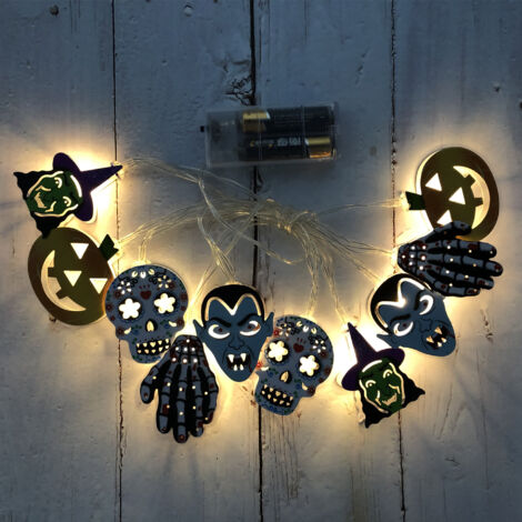 Catena Luminosa A LED Per Halloween Con 20 Zucche, 3 Metri, Batteria, Impermeabile IP65, Decorazione Casa E Giardino