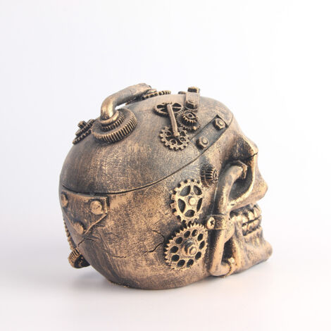 Mezza maschera a forma di teschio con le corna