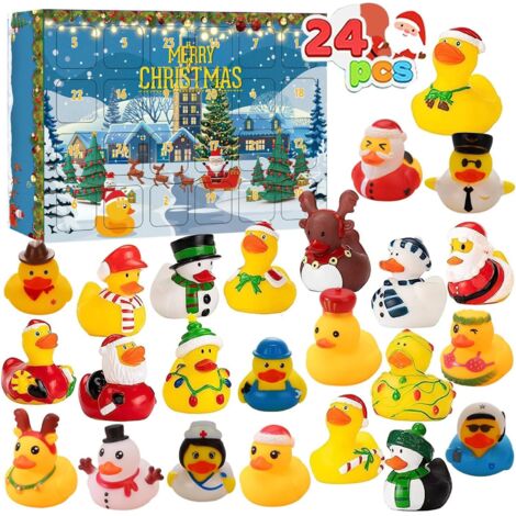 24 anatre antistress in gomma per bambini, bambine e bambini. Calendari dell'Avvento come regali di Natale e decorazioni per le feste. (1/4)