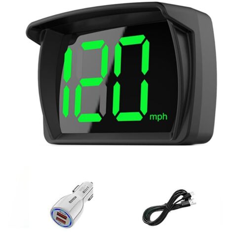 HUD Head-Up Display GPS Tachimetro digitale MPH, grandi cifre LED, universale per auto, camion, moto