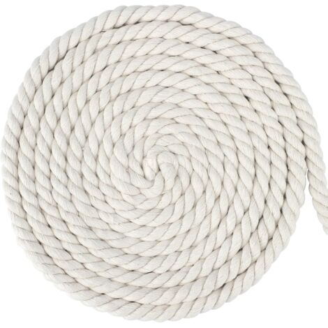Corda di cotone bianco da 10 m, corda per macramè da 12 mm, corda per macramè per decorazioni murali fai da te con piante sospese, ornamenti bohémien intrecciati (1/4)