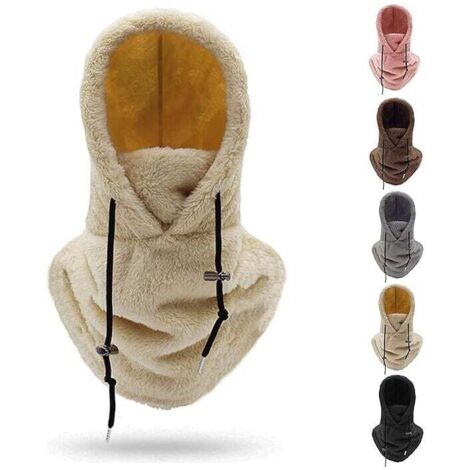Maschera da sci con cappuccio Sherpa, passamontagna antivento in pile per l'inverno