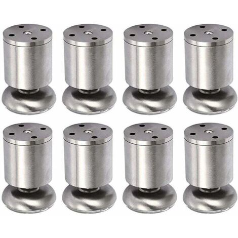Gambe per mobili in acciaio inox regolabili in altezza, 8 pezzi, gambe per tavolo/bancone/bar per la colazione/lavoro, 50 x 80 mm, cuscinetti in gomma, sicure e silenziose - Fei Yu (1/4)