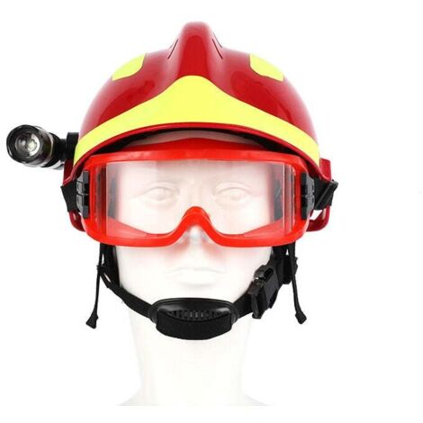 Casco di emergenza F2 Caschi di sicurezza per vigili del fuoco Protezione antincendio sul lavoro Casco con lampada frontale e occhiali Casco antincendio