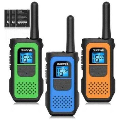 Walkie Talkie Ricaricabili per Bambini e Adulti, 3 Pezzi, Walkie Talkie a Lungo Raggio (1/4)