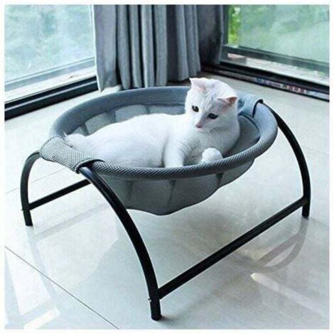 Comoda cuccia per gatti - Amaca lavabile per gatti, cuscino antistress per gatti, mobili da finestra, pouf letto, cestini per termosifoni, cuccia rilassante per gatti e cani di piccola taglia, grigio (1/4)