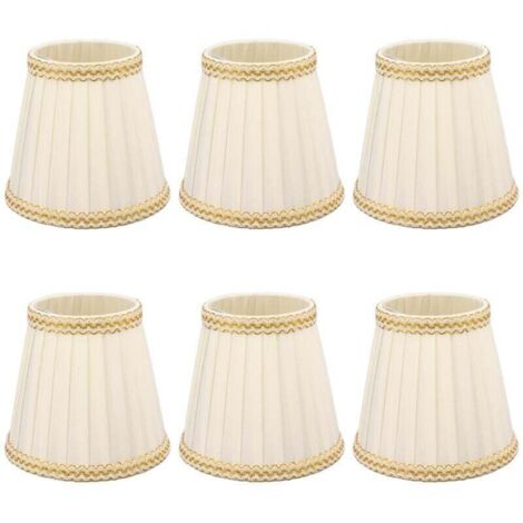 Paralumi, 6 pezzi piccoli paralumi a tamburo con clip, paralumi in tessuto per lampadari, candele, lampadine, accessori per l'illuminazione, E14, clip (1/4)