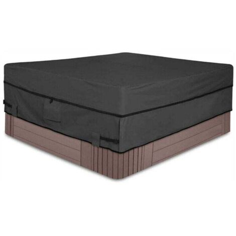 Copertura per vasca idromassaggio quadrata in poliestere 210D, impermeabile e antipolvere, copertura per esterni per spa da 76x76 pollici, nera