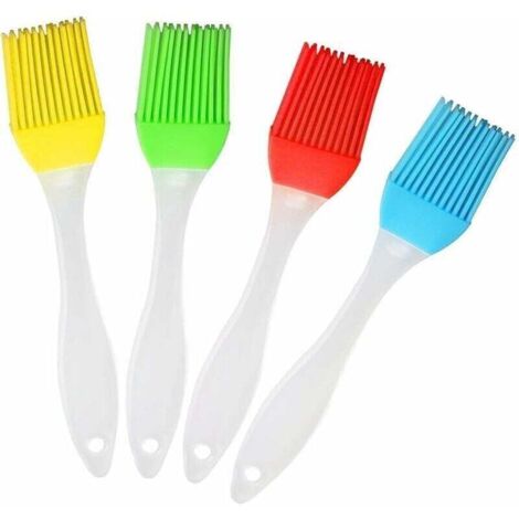 Pennello da cucina, pennello da pasticceria in silicone resistente alle alte temperature Yuanzi per cottura al forno, cottura, barbecue, torte e dolci (confezione da 4) - Colore casuale - Fei Yu (1/3)