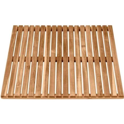 Tappetino da doccia, uscita piscina, sauna, con piedini antiscivolo, per uso interno ed esterno, acacia certificata FSC®, 55x55cm, marrone