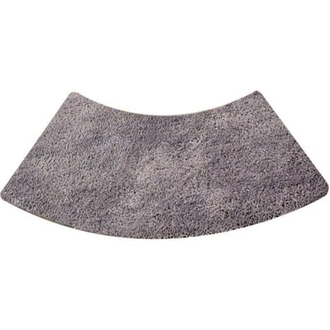 Tappetino doccia rotondo smerlato, tappetino doccia quarto tondo in microfibra, lavabile in lavatrice, antiscivolo, grigio, 45x100 cm (1/4)