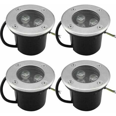 Aiperq Confezione da 4 Faretti LED da incasso per esterni, 3W, IP65, 270 lumen, faretti LED rotondi da esterno per patio, illuminazione da giardino, per vialetti, cortili, garage, bianco caldo (1/4)