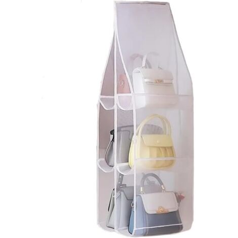 Organizer da appendere per borsa, organizer da appendere nell'armadio, organizer da appendere per armadio (colore: bianco, dimensione: M) (1/4)